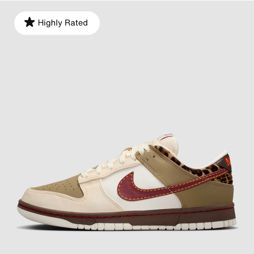 Nike Womens Low Dunk Cheetah Sneakers 9/10